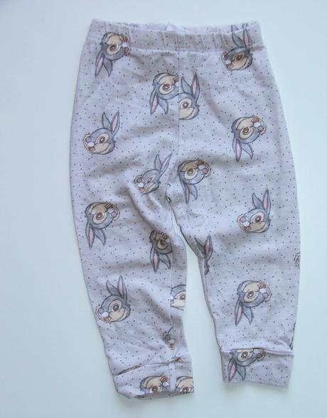 K76 slabší tepláčky s králíčky vel. 74, disney,74