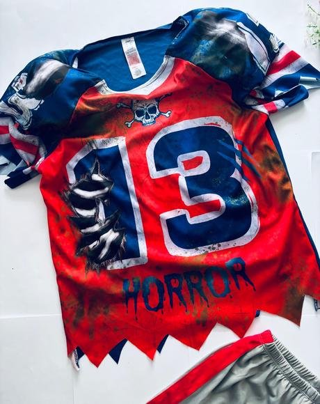 An15/ kostým zombie ragbista - v.13/14 let, 