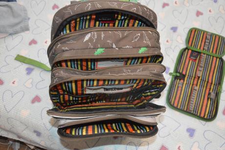 Tříkomorový školní batoh topgal s dinosaurem penál,