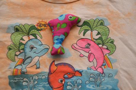 Veselé bavlněné tričko, 3d rybičky, 104