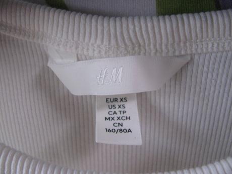 Bavlněné žebrované crop top tričko h&m, h&m,xs