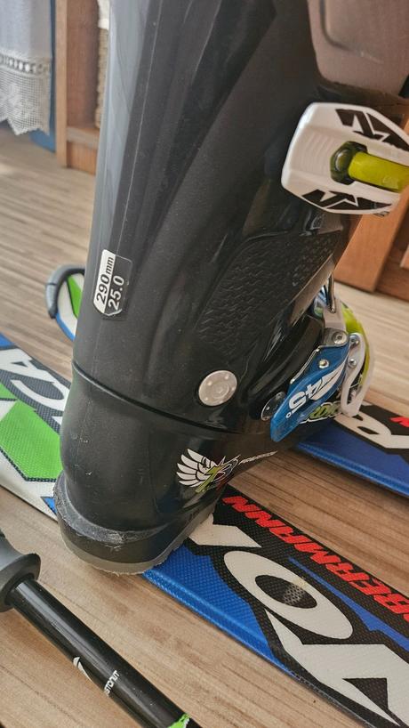 Lyže+lyžáky+hůlky - lyžařský komplet nordica 130, 130-139 cm