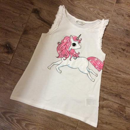 Bavlněné tílko ,,jednorožec", h&m,134