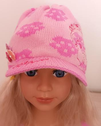 Zimní čepice s kšiltem růžová strawberry, 104
