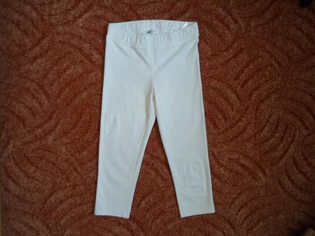 Bílé legíny tregíny džegíny kalhoty 3/4, h&m,146