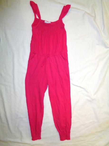 Krásný sytě růžový bavlněný letní overal, topolino,110