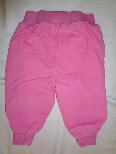 Luxusní růžové manžestráky - podšité a vyteplené, topolino,74