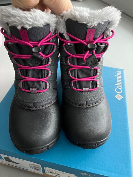 Sněhule columbia zateplen.šedorůžová 34 waterproof, columbia,34