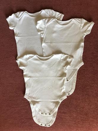 Bílá bavlněná body 3ks, f&f,80