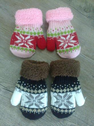 Rukavičky teplé s vločkou,