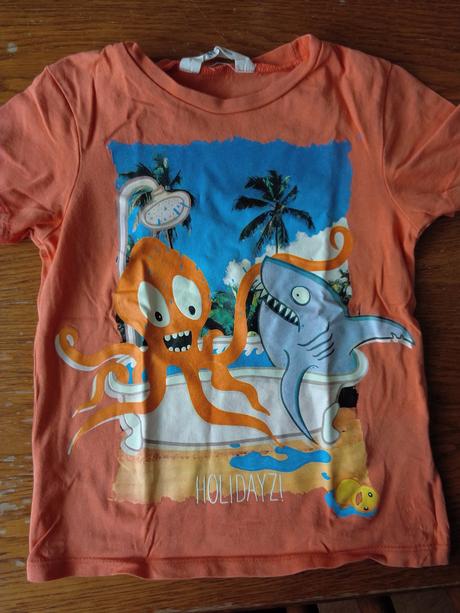Tričko se žralokem a chobotnici, h&m,98