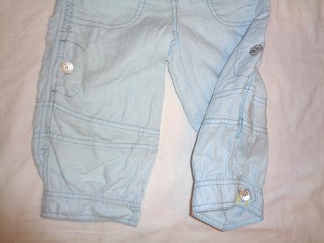 Exkluzivní 3/4 bledě modré kalhoty s páskem, next,116