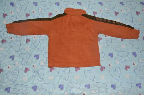 Teplá cihlově oranžová mikina, fleeska s klokánky, 104