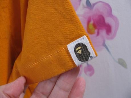 Bavlněné oranžové tričko s potiskem bape kids, 134