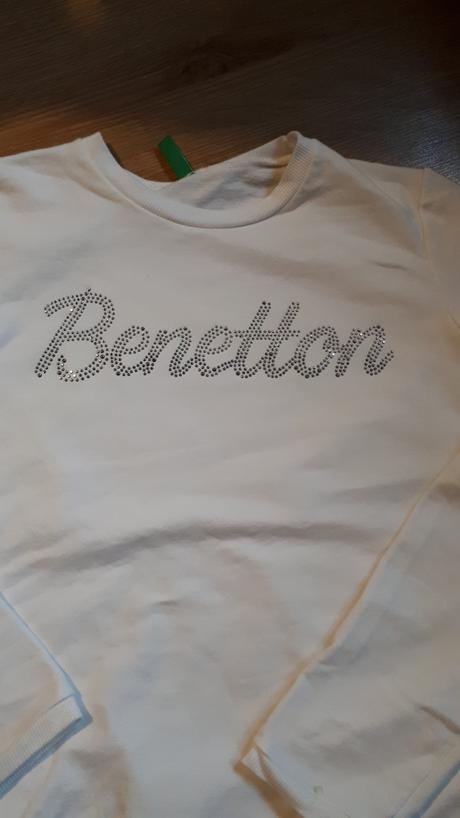 Bílá smetanová mikina benetton, benetton,146