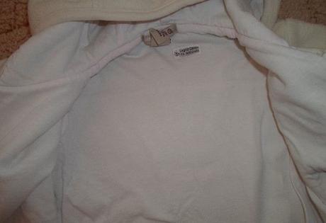 Béžová, smetanová mikina, mikinka na zip s kapucí, h&m,86