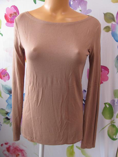 Dámské pružné hnědé bavlněné tričko, m