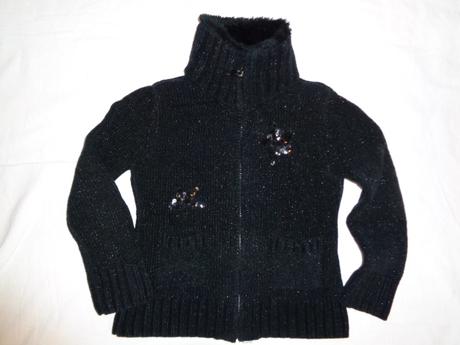 Krásný černostříbrný žinylkový svetr, kids,116