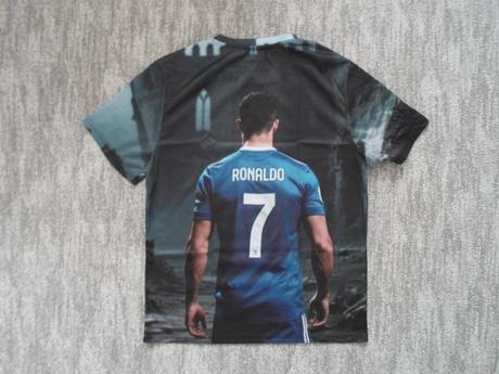 Modré tričko triko krátký rukáv ronaldo, s