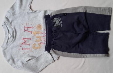 Body s dlouhým rukávem a tepláčky, vel.74/80, f&f,74