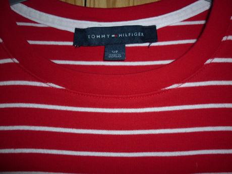 Červeno - bílé dámské tričkové šaty tommy hilfiger, tommy hilfiger,s