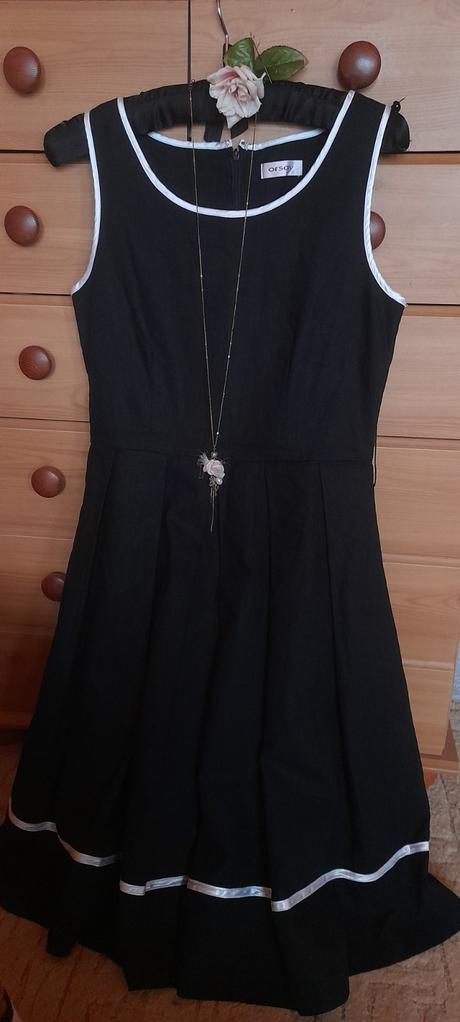 Orsay elegantní černé šaty - len / bavlna, orsay,38