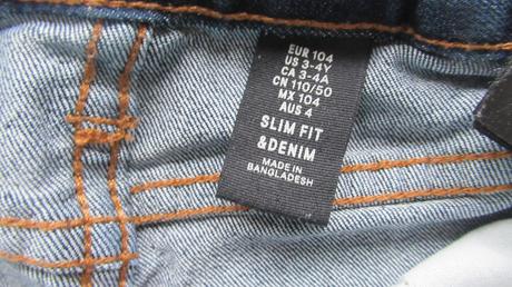 Džíny zn. hm vel. 104, h&m,104