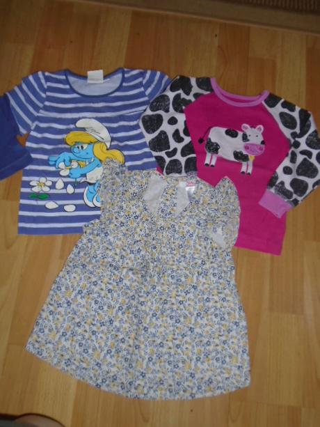 Tričko 3ks vel 92 šmoulinka, 92