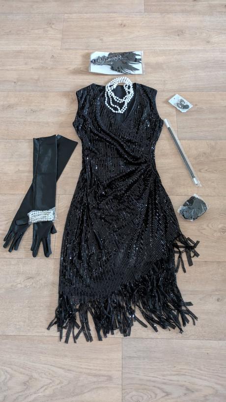 Ka271 plulon flitrové šaty ala 20. léta vel. xs, xs