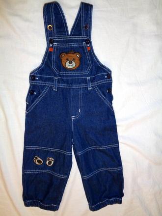 Luxusní riflové laclové kalhoty s medvídkem, early days,86