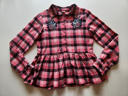 Flanelová zdobená košile s dlouhým rukávem vel 164, 164