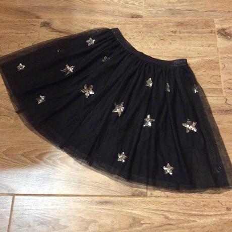 Nová slavnostní sukýnky se stříbrnými hvězdičkami, nutmeg,152