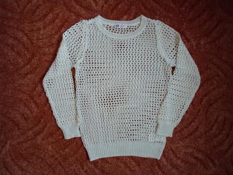 Krémový svetr svetřík, h&m,134