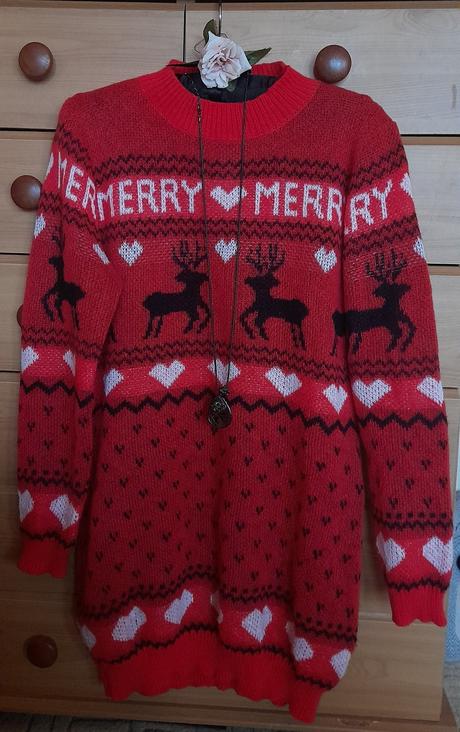 Shein vánoční svetrové šaty se soby, l