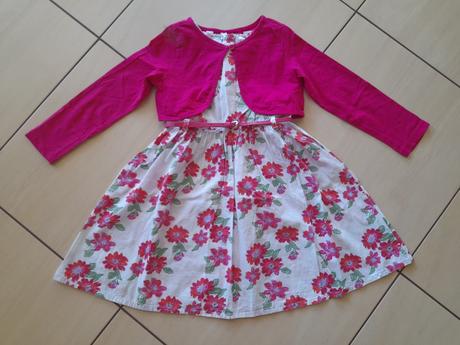 Šaty + bolerko + pásek, bpc, vel 116, bonprix,116