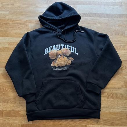 Černá mikina s medvěděm shein vel. s, s