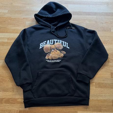 Černá mikina s medvěděm shein vel. s, s