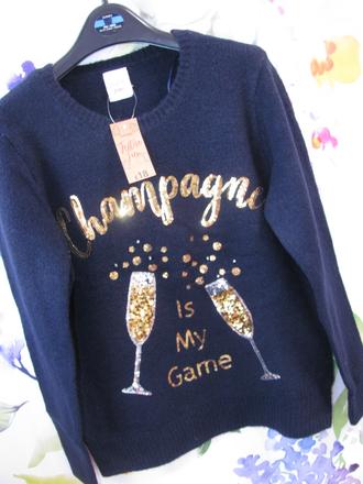 Tmavě modrý svetr s flitry a světýlkama, george,38