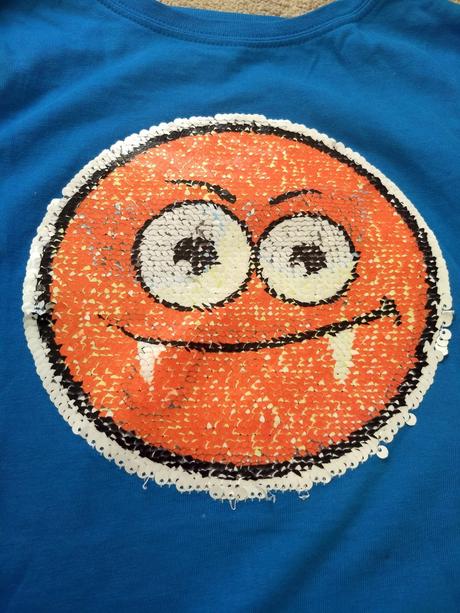 Triko s reverzním flitrovým smajlíkem, dopodopo,128