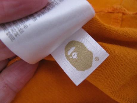 Bavlněné oranžové tričko s potiskem bape kids, 134