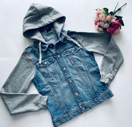 Bunda džinová s kapucí dámská - v.s, s