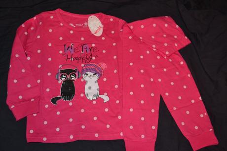 Bavlněné dívčí pyžamo wolf ,104, wolf,104 / 122