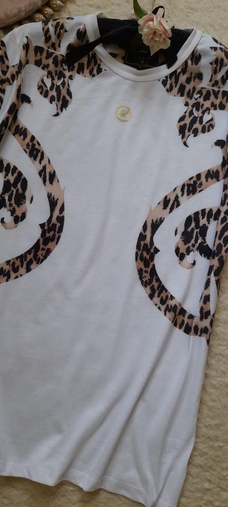 Siksilk pánské bílé tričko s leopardím vzorem, m