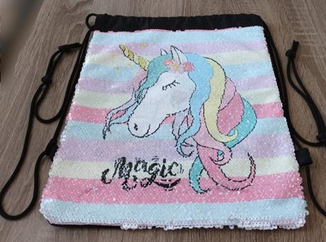 Sportovní vak na záda unicorn s flitry,