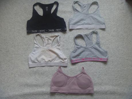 5 ks dívčích sportovních podprsenek vel. 140-152, h&m,146