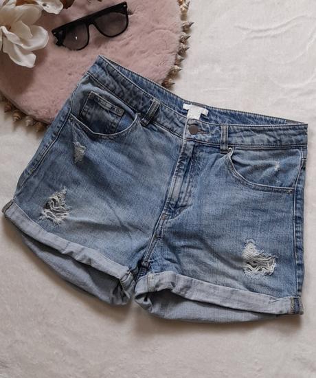 H&m džínové šortky s vysokým pasem, h&m,38