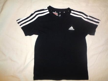 Černé bavlněné tričko adidas 5/6 let, adidas,116