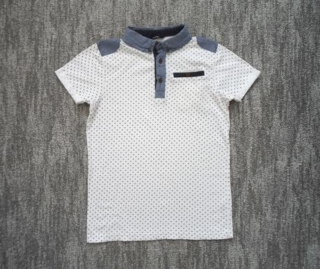Bílé tričko triko s límečkem polo, george,146
