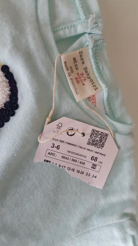 Zara tričko s krátkým rukávem vel. 3-6 měs, zara,68