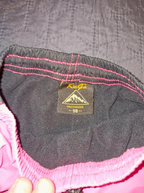 Zimní růžové zateplené kalhoty zn. kugo vel.98, kugo,98